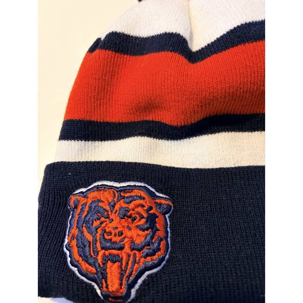 Chicago Bears New Era Knit Beanie Hat Pom On Field Sideline GSH NFL Orange Navy
